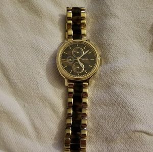 Fossil Tortoise Shell and Gold Plated watch